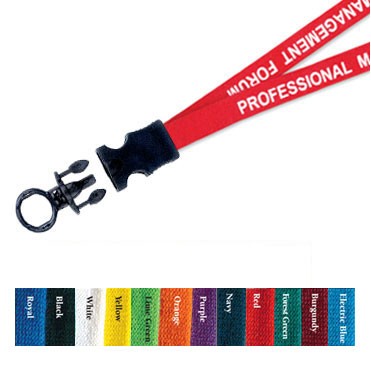 1/2" Cotton Lanyard w/ Detachable O-Ring (1 Color)