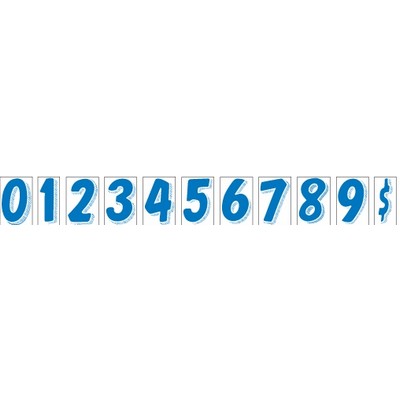 Windshield Number Decals- 7 1/2" (Blue/White)