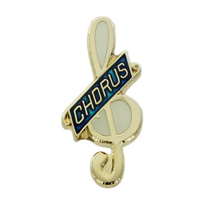 Music Award Enamel Treble Clef Pins w/Chorus Bar