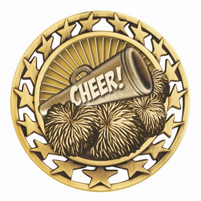 Star Border Cheerleading Medal