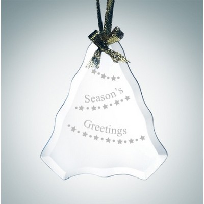 Beveled Tree Shape Jade Glass Ornament