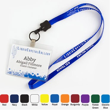 1/2" Nylon Name Tag Lanyard w/ Key Ring (1 Color)