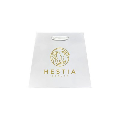 Inverted Trapezoid Matte White Paper Euro Tote (7.5/10"x4"x8.75")