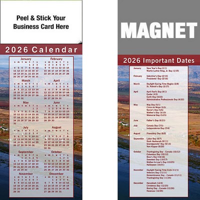 Peel & Stick Full Color Calendar Magnet (3 1/2"x8 1/2")