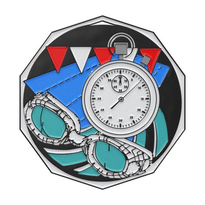 Swimming Decagon Colored Medallion (2")