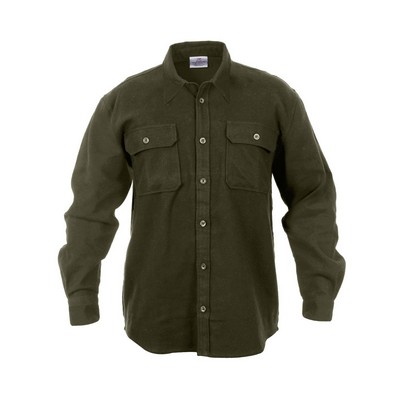 Olive Drab Extra Heavyweight Flannel Shirt (S to XL)