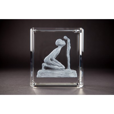 Thin Cut Rectangle Crystal Award (5 1/2 x 4 7/8 x 2 1/2")