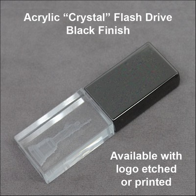 Acrylic "Crystal" Flash Drive - Black - 512 MB Memory