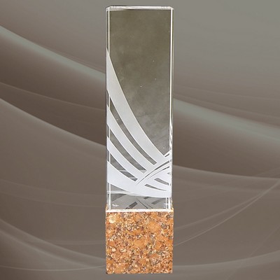 Crystal Award with Granite Base 11" - Style 3