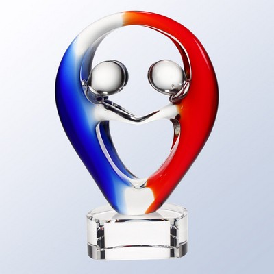 Team Victory Art Glass Award 9 1/2"H