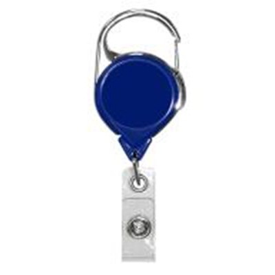 Blank Royal Blue No-Twist Carabiner Retractable Reel