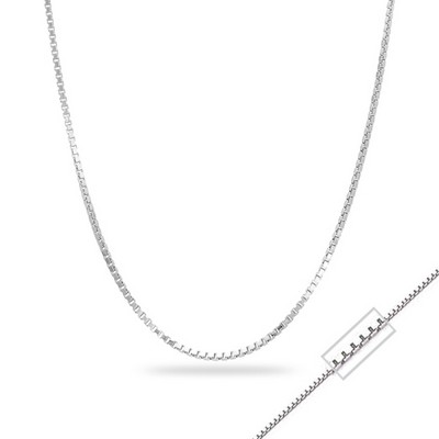 18" 14K White Gold Box Chain Necklace - 2.16gm
