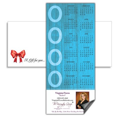 Magnetic Calendar with Envelope - Light Blue