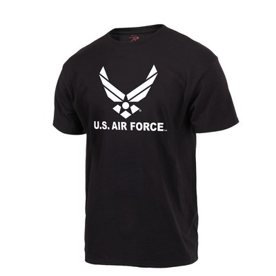 Black U.S. Air Force Wing Tee Shirt (2XL)
