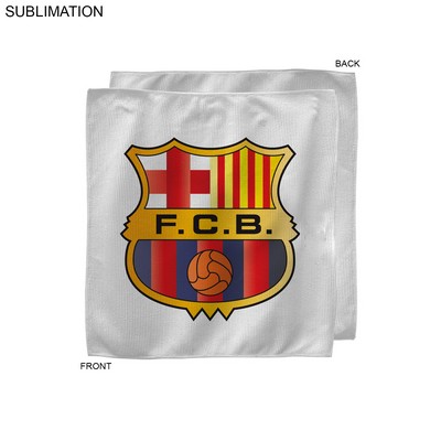 White Microfiber Dri-Lite Terry Skate, Cooling, Rally Towel, Sublimated Full Color Logos (10"x10")