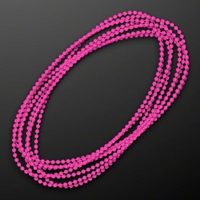 7mm 33" Round Pink Beads (Non-Light Up) - BLANK