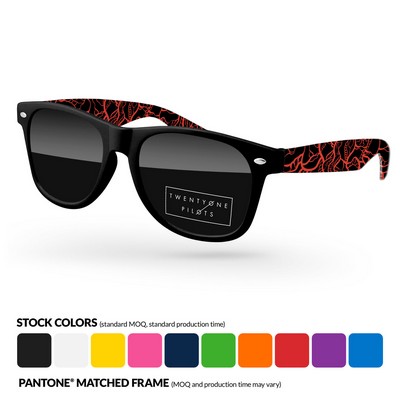 Retro Sunglasses W/ Lens Imprint & Full Color Arms Sublimation Wrap