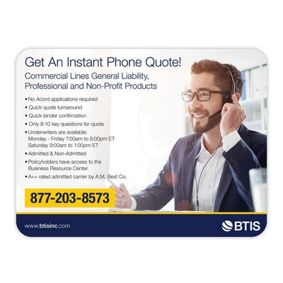 DuraTrac Matte Plus™ Hard Surface Mouse Pad w/Med-Duty Rubber Backing (6"x8"x1/8")