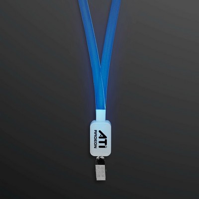 Blue Supernova Light Lanyards, LED Badge Holders - PRINTED