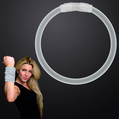 8" White Glow Bracelets - BLANK
