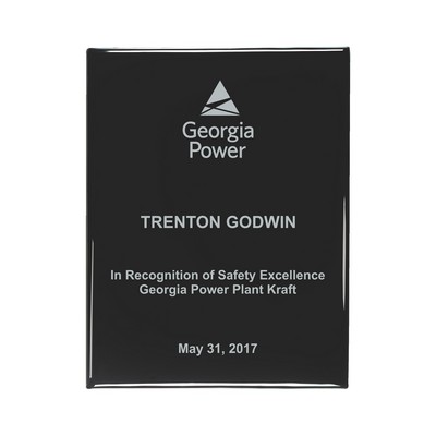 Black High Gloss Color-Fill Plaque - Square Corners (8"x10")