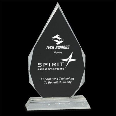 RUSH AWARD/Crystal Diamond Award on Clear Pedestal Base (5½")