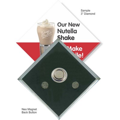 Custom Buttons - 3''x3'' Diamond Button w/Neo Magnet
