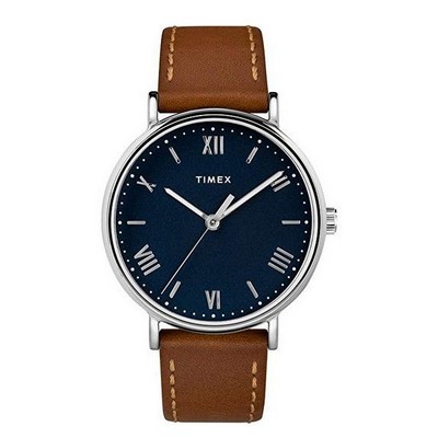 Timex® Southview Tan Leather Strap, Blue Dial