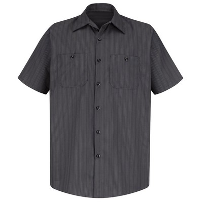 Red Kap® SP20 Men's Short Sleeve Industrial Stripe Work Shirt