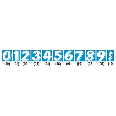 Windshield Number Decals- 7 1/2" (REVERSE Medium Blue/White)