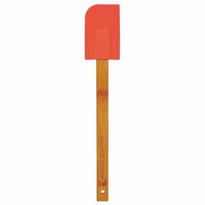 11¾" Red Silicone Spatula w/ Bamboo Handle
