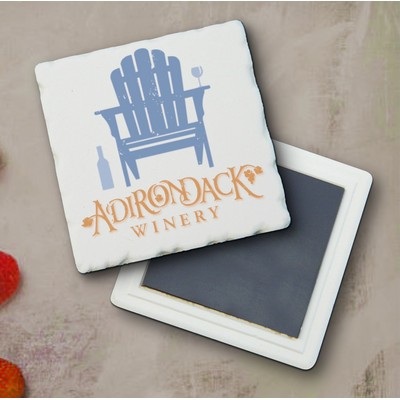 Custom Printed Ceramic Stone Magnet with Chiseled Edge - Basic Print