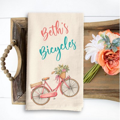 Natural Vintage Flour Sack Tea Towel with Custom Print