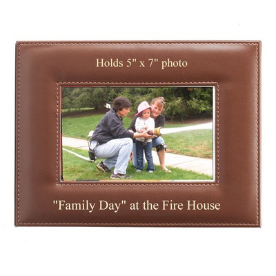 Tan Horizontal Leatherette Picture Frame (9 ½" x 7 ½)