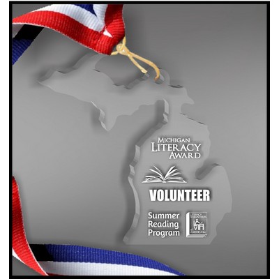 Michigan Neck Medal in Clear Acrylic