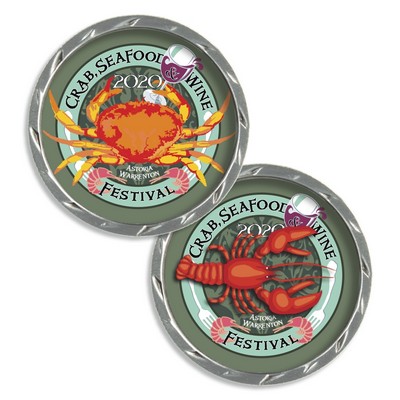 2" Diamond Edge Silver Coin