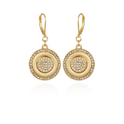 Vince Camuto® Gold-Tone & Crystal French Wire Coin Earrings