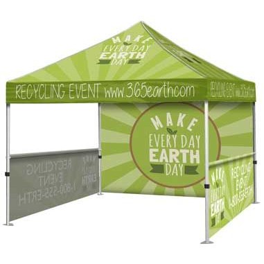10'x10' Aluminum Event Tent w/ Full Back Wall 2 sided & 2 - 1/2 Walls 2 sided