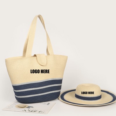 Straw Hat & Bag Set