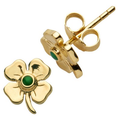 Jilco Inc. 14K Yellow Gold Vermeil Clover Earrings