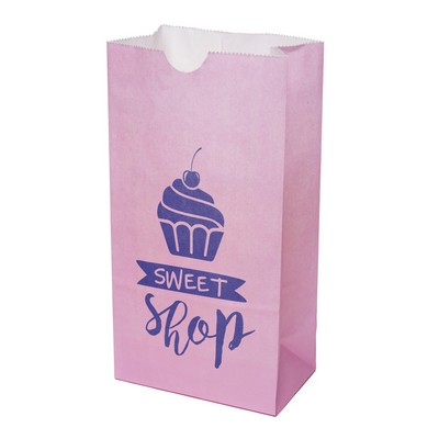 One-color Colored Paper Bag Pink (5" x 9.75" x 3.125")