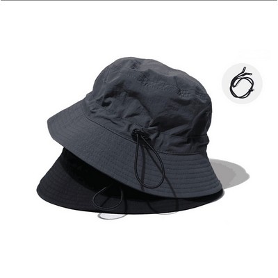 Folding Travel Fishing Bucket Hat with Adjustable Drawstring Design