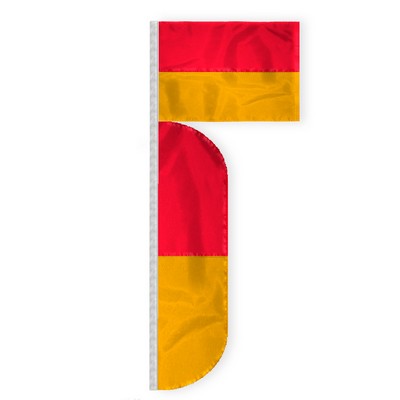 2.5'x3.3'+7.5'x1.65' Nylon Black& White (Quartered- Sewn) High Visibility Flag with Sleeve