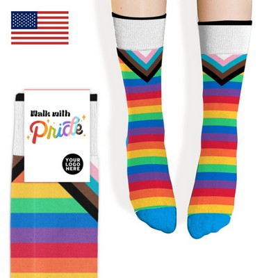 Pride Socks - Rainbow Socks with Full Pride Flag - American Made