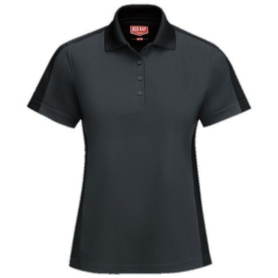 Red Kap™ Women's Performance Knit® Two-Tone Polo - Charcoal Gray/Black