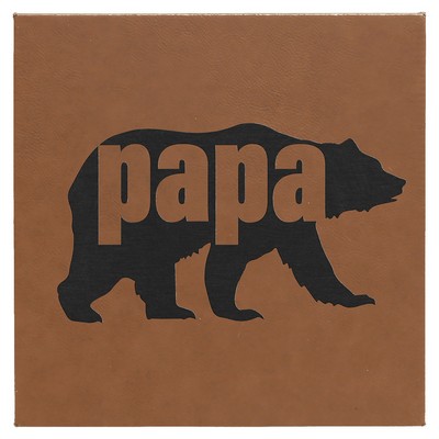 10" x 10" Dark Brown Leatherette Wall Decor with Sawtooth Hanger