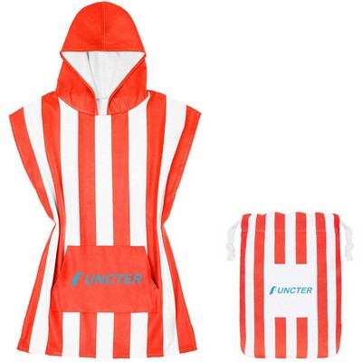 Custom Quick Dry Hooded Surfing Changing Towel with Storage Bag