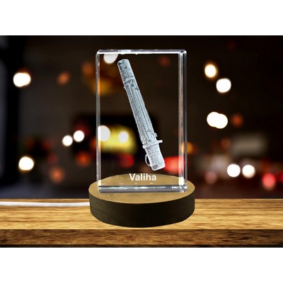 Valiha 3D Engraved Crystal Trophy Award - Illuminated Decor