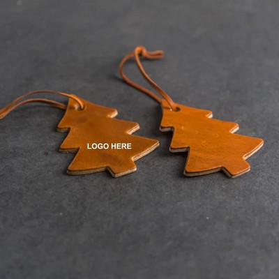 5" PU Leather Christmas Tree Ornaments