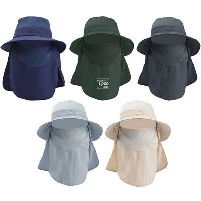 Adult Unisex Cotton Bucket Hat w/Neck Flap